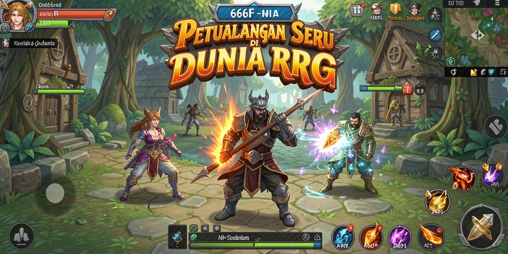 Tampilan menarik dari gameplay RPG dalam 666F yang penuh aksi.