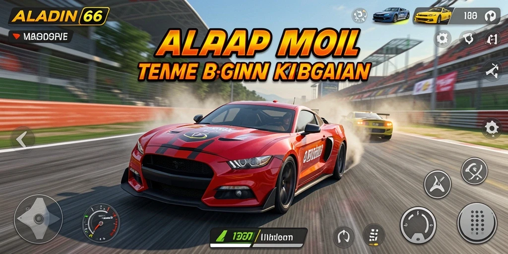 Screenshot menampilkan aksi balap mendebarkan di ALADIN66.