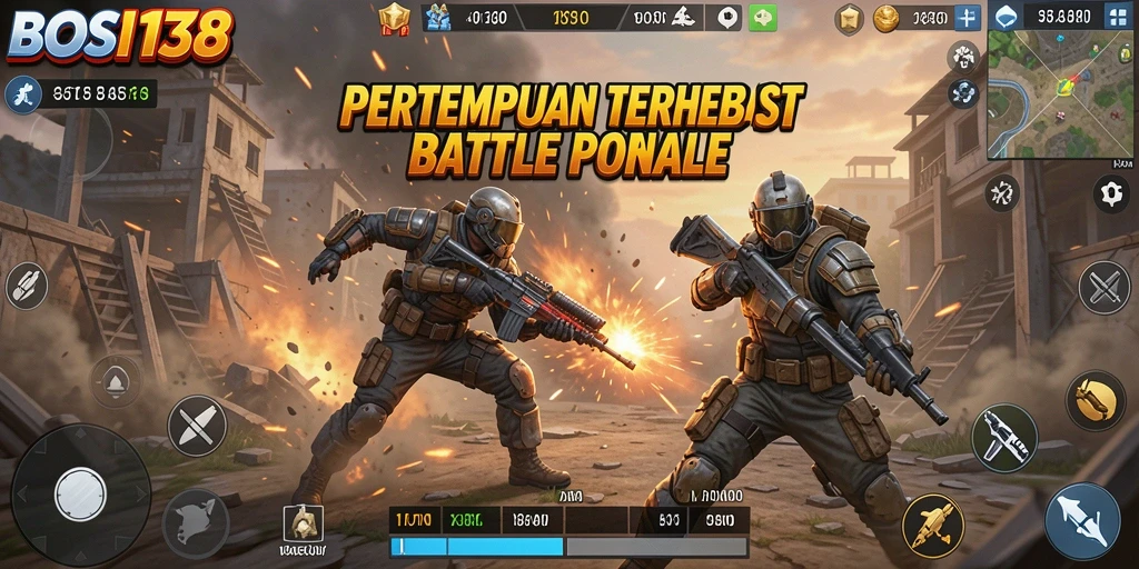Tangkapan layar utama BOS138 menampilkan aksi pertempuran yang mendebarkan.