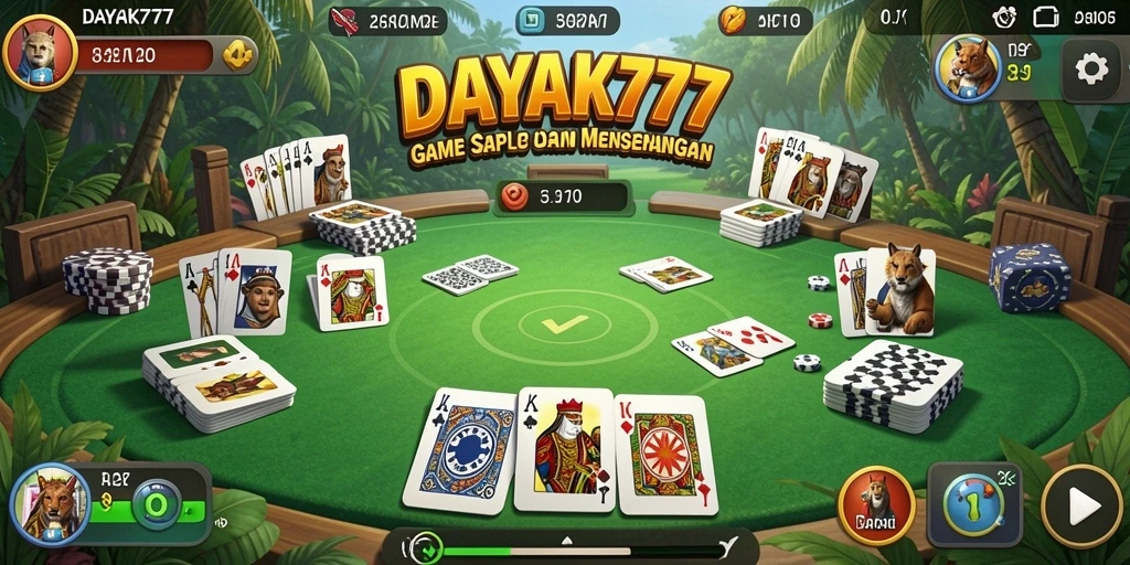 Tampilan gameplay DAYAK777 dengan aksi seru bermain Gaple.