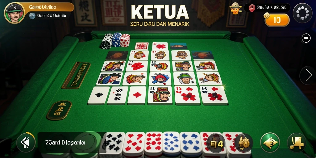 Tampilan permainan Domino yang seru dan interaktif di KETUA.