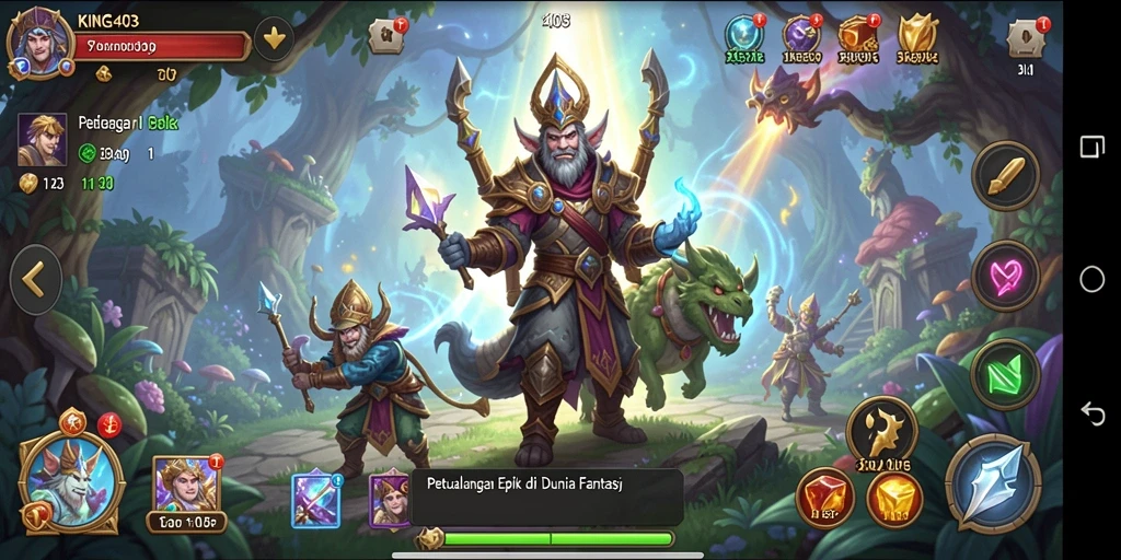Gameplay KING403 yang menampilkan petualangan seru dan menantang.