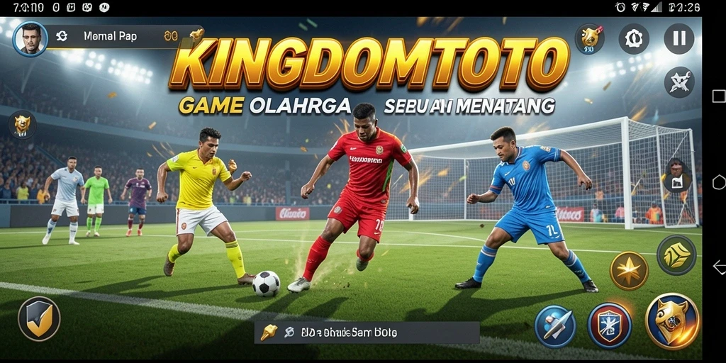 Tampilan gameplay seru dalam KINGDOMTOTO dengan aksi olahraga yang mendebarkan.