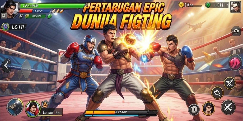 Tangkapan layar utama LG111 menampilkan aksi pertarungan yang seru dan dinamis.