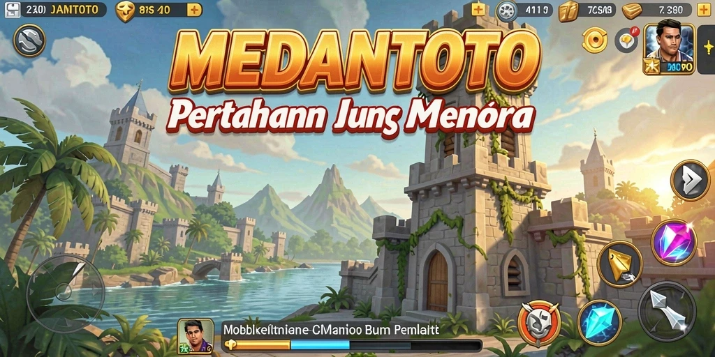 Screenshot MEDANTOTO menampilkan aksi seru dalam pertahanan menara.