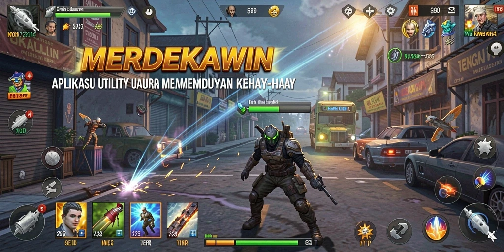 Tampilan antarmuka aplikasi MERDEKAWIN yang sederhana dan fungsional.
