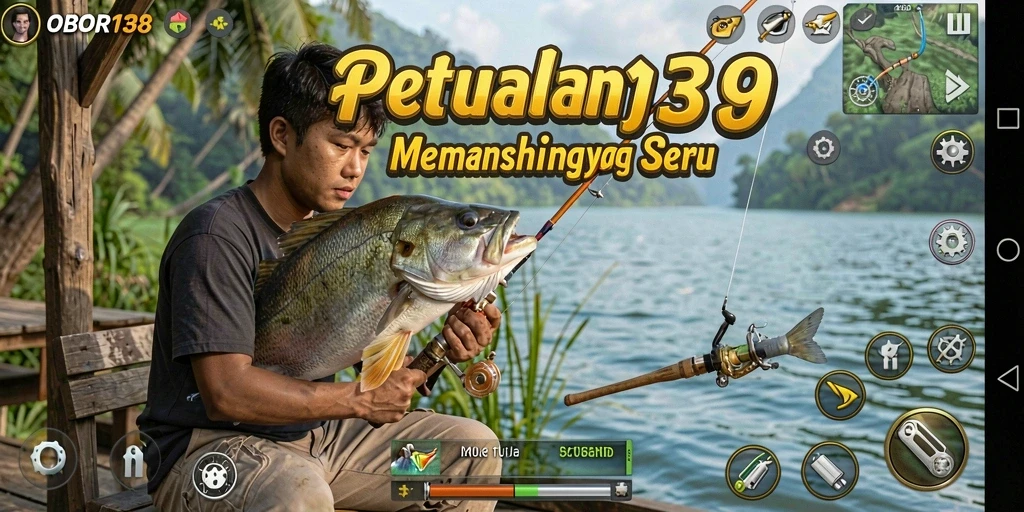 Tampilan gameplay OBOR138 yang menarik saat menangkap ikan.