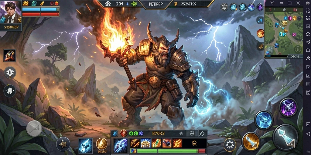 Tampilan seru dalam pertempuran MOBA di PETIRRP.