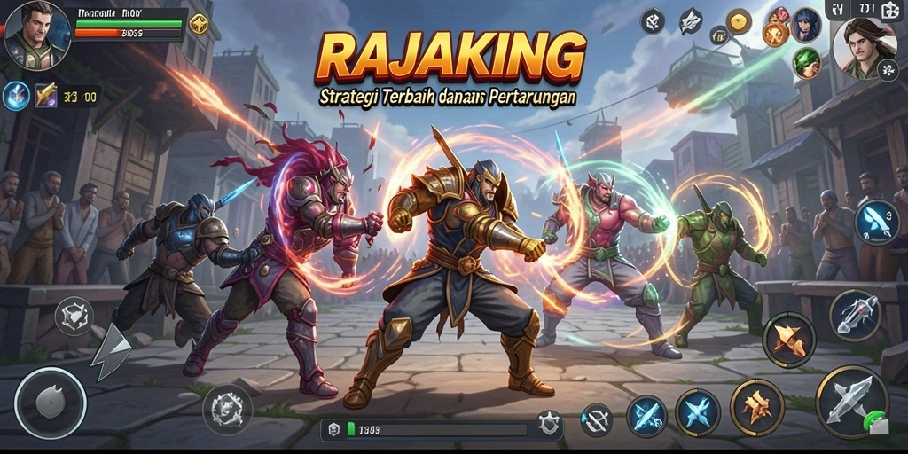 Screenshot utama RAJAKING menampilkan momen intens dalam pertempuran strategi.