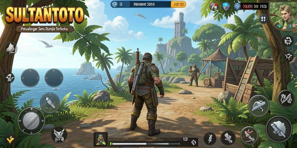 Screenshot gameplay SULTANTOTO menampilkan petualangan seru di dunia terbuka.