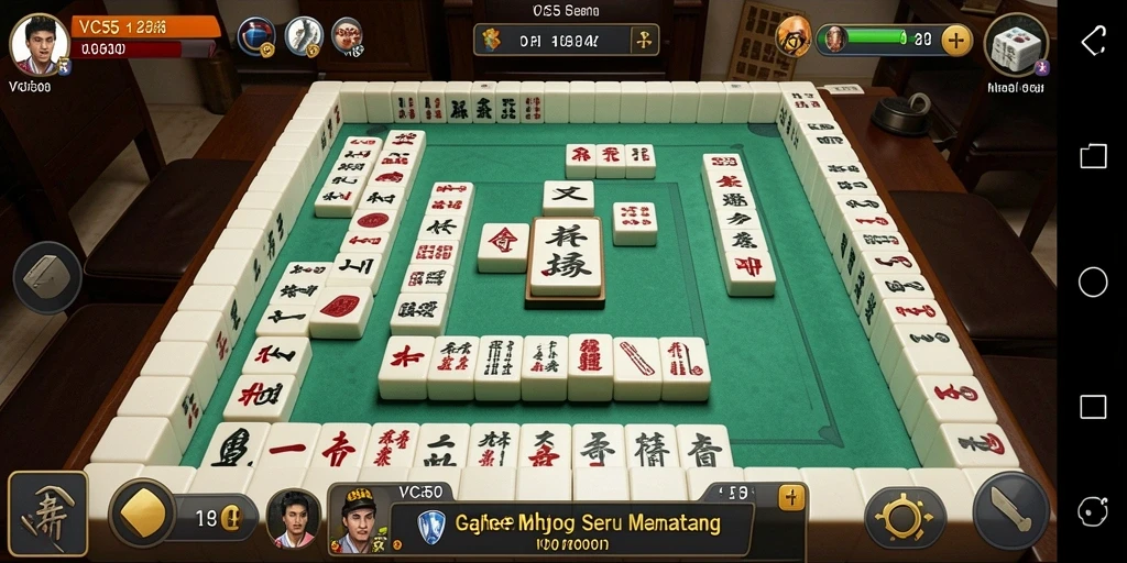 Tampilan gameplay VC55 dengan ubin Mahjong yang menarik.