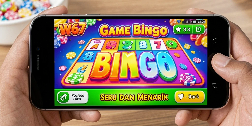 Screenshot utama W67 menampilkan gameplay Bingo yang seru dan interaktif.