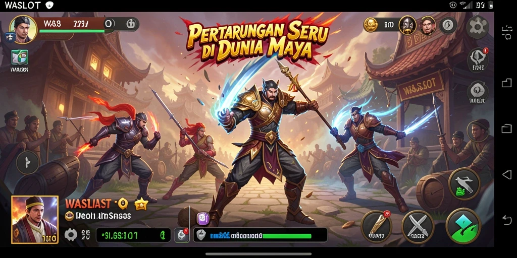 Screenshot WASLOT menampilkan pertarungan seru antar karakter yang menegangkan.