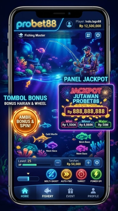 Tampilan antarmuka aplikasi probet88 yang intuitif.